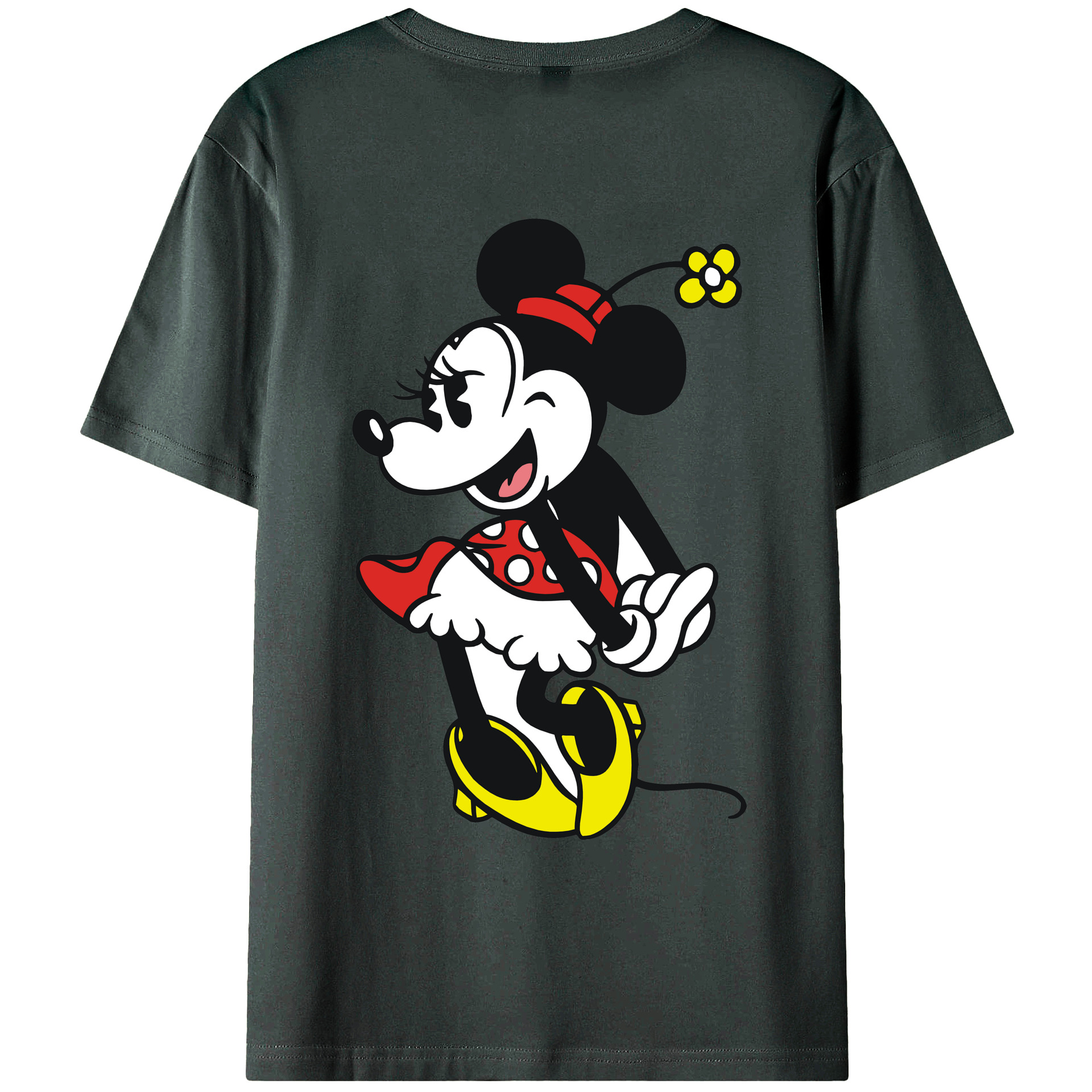 ミッキーマウス Mickey Mouse 綿100％ メンズ半袖Tシャツ（バックプリント） 通気性